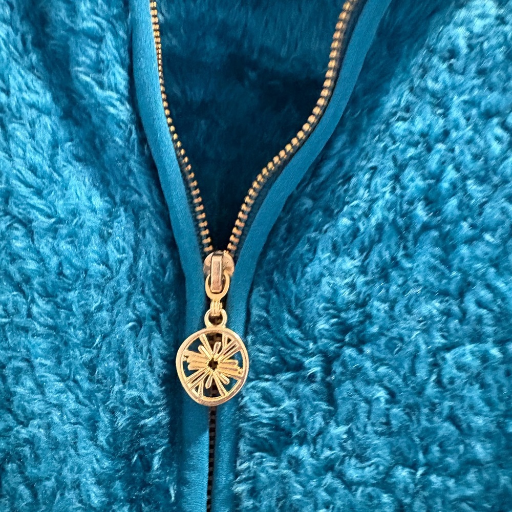 Lilly Pulitzer Turquoise Sherpa Quarter-Zip Pullover - Picture 3 of 5